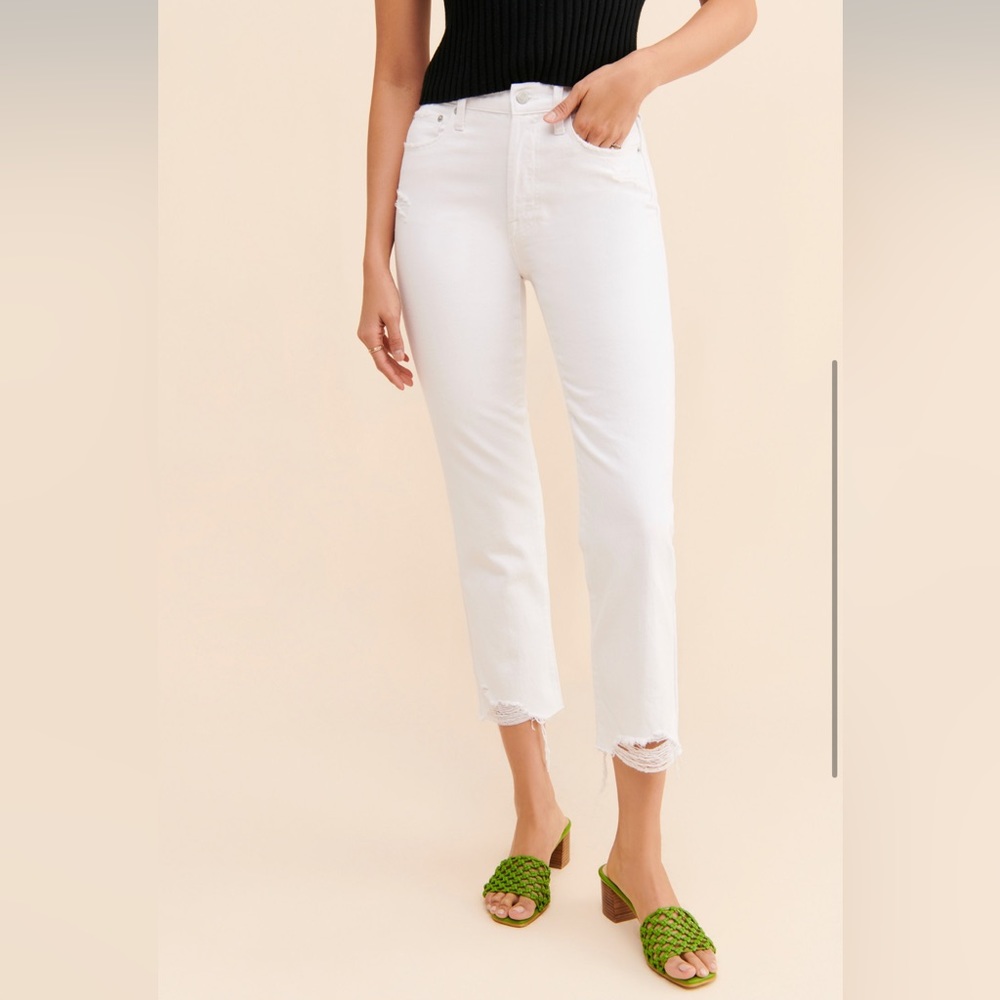 PISTOLA Charlie High Rise White Denim